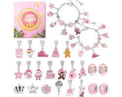 Kerst Aftelkalender Sieraden – Adventskalender met Armband set – 22 Bedels + 2 Verstelbare