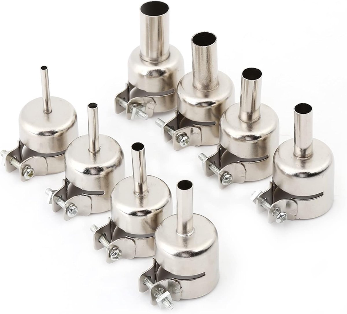 8 Stks/set Heteluchtpistool, Heteluchtpistoolmondstuk 35 Mm Heteluchtpistooltips Nozzles Kits voor Luchtpomptype Heteluchtsoldeerstation Reparatiegereedschap (3/4/5/6/7/8/10/12mm)