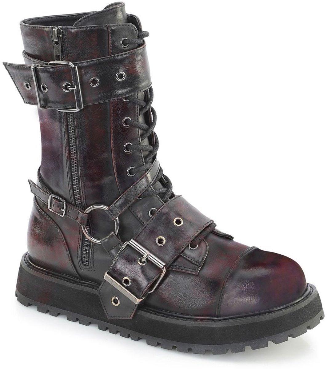 DemoniaCult - VALOR220 Plateau Laarzen - US 8 - 40 Shoes - Bordeaux rood