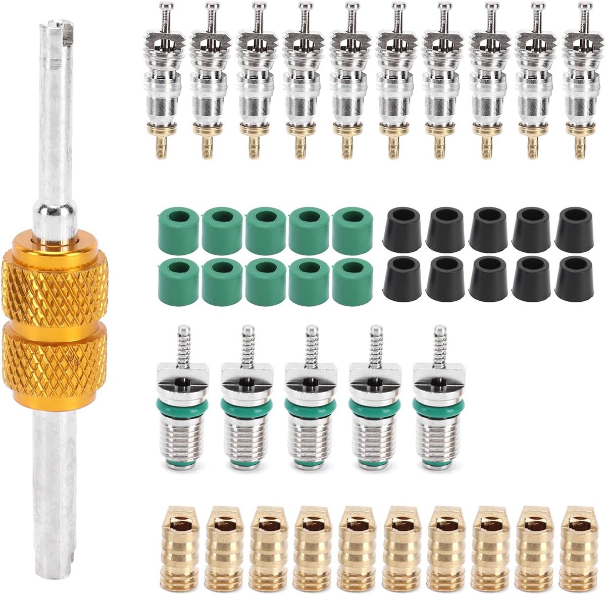 Ventiel, 46 Stks/set Schrader Ventiel Kernen Demontage Remover Installer Tool A/C voor R410/R22/R134a