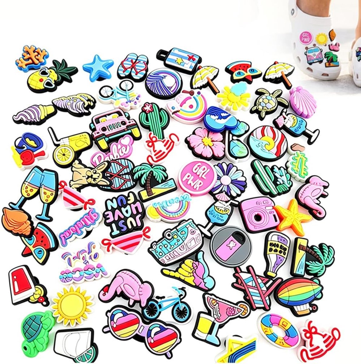 Bedels, cartoon pinnen voor klompschoenen, PVC decoratieve clips, knutselaccessoires voor klompschoenen en sandalen