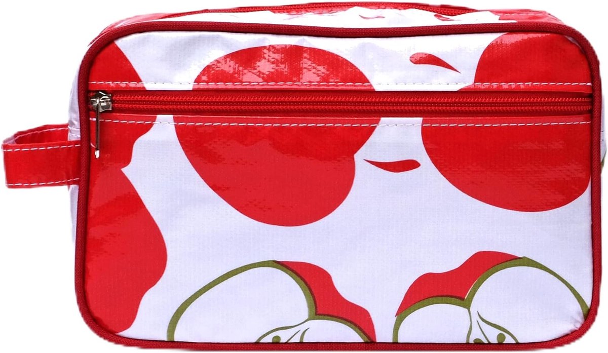 Make-uptas, toilettas, wastas, voor reizen en vakantie, van wasdoek Manzanas, handwerk