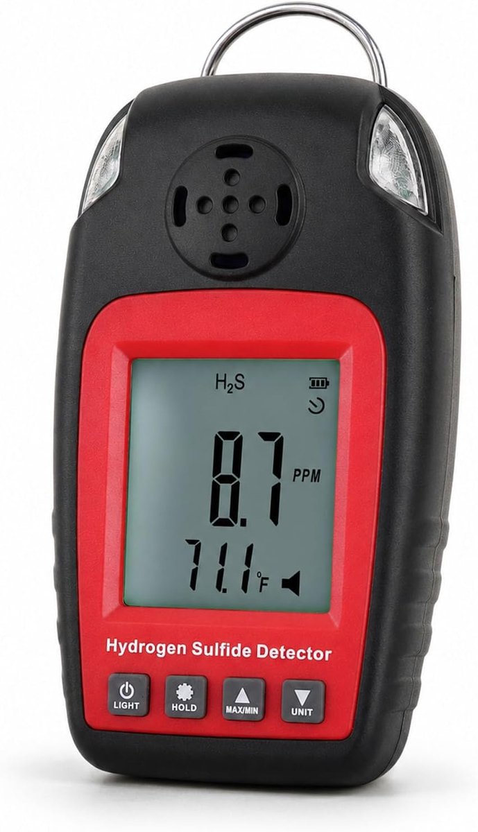 Gasdetectoren en -alarm, elektrochemisch H2S H2S-monitor meetapparaat sensor vergiftigingsalarm lcd-scherm achtergrondverlichting