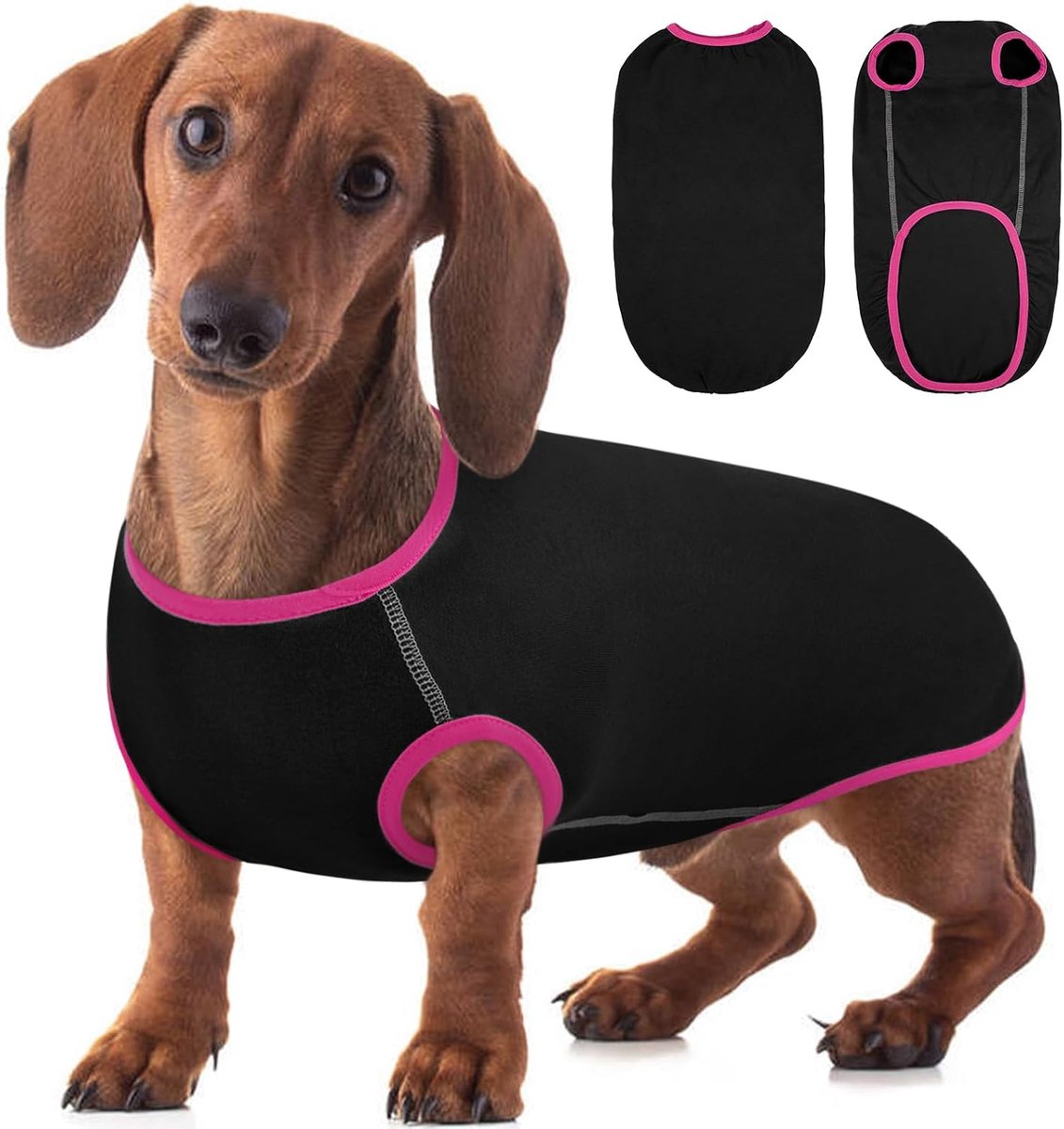 Rekbare lichte teckelfleece trui voor honden met een lang lichaam, perfect voor dagelijks gebruik, dutjes of wandelingen bij koud weer, zwart, L