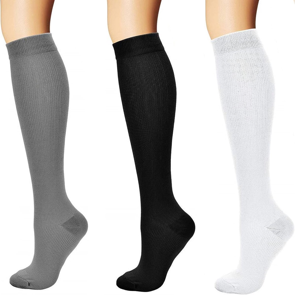 3 reiskousen, steunkousen, compressiekousen, kniekousen, voor dames en heren