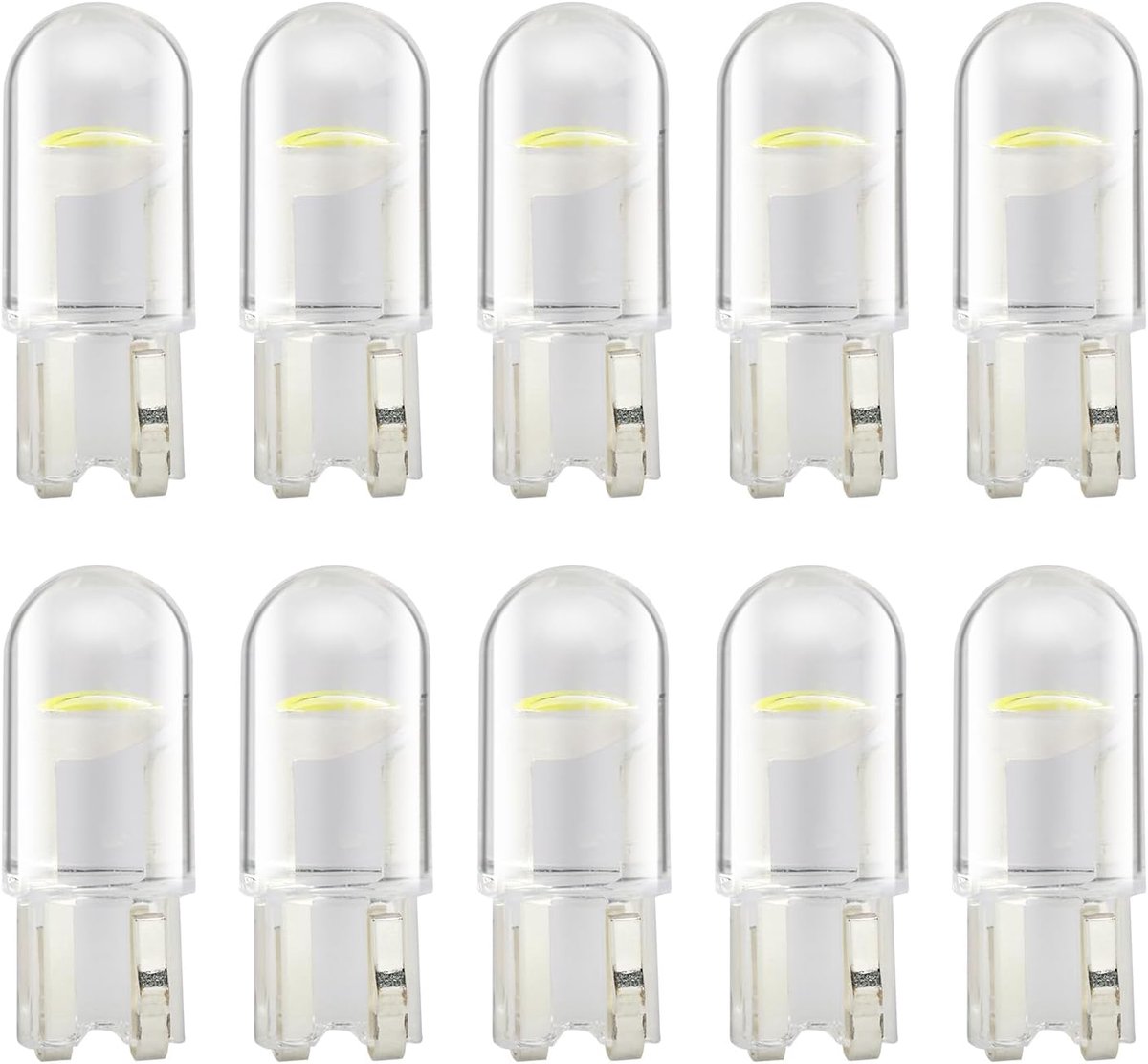 10 LED-lampen W5W T10 voor Auto 12V 6000K 120LM COB, Vervanging van 194, T10, 168, 2825, W5W LED-lamp, LED-nachtlampje Auto 12V 5W, Binnenverlichting van de Auto