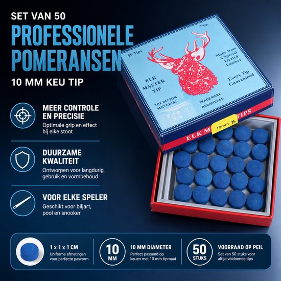 BukkitBow - Set van 50 Professionele Pomeransen - Biljart - Pool - Snooker - 10mm Keu Tip - Biljart Accessoires van Merkloos — afbeelding 3