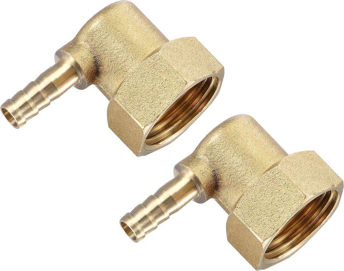 Messing Slangkoppelingen met Schroefverbinding - Hoekverbinder voor 6mm Pijpen, Geschikt voor Water en Brandstof