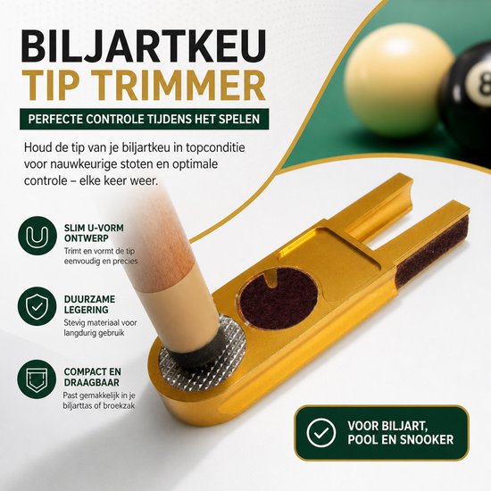 BukkitBow - Biljartkeu Tip Trimmer - Pool en Snooker Keu Shaper - Biljart Accessoire van Merkloos — afbeelding 4