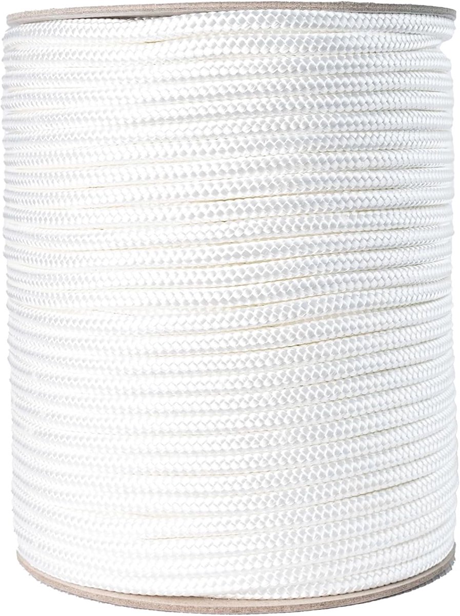 vlecht, 6 mm, 100 meter, kleur wit glanzend