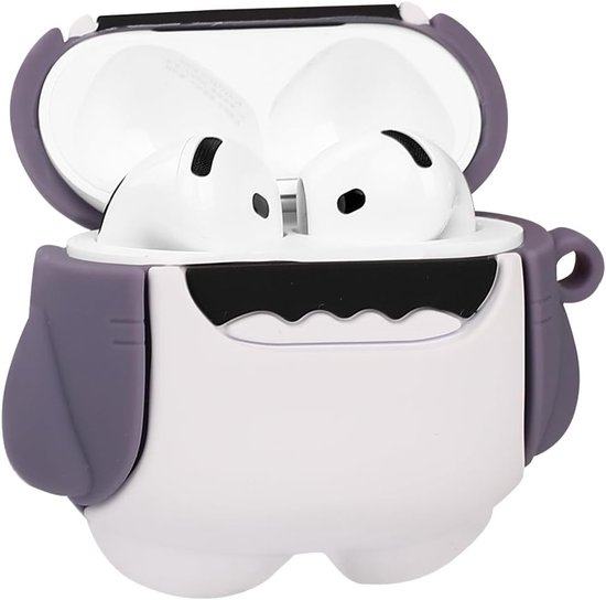 Compatibel met Apple Airpods 4 Beschermhoes Grappig 3D Dier Schattig Cartoon Afdekking met Sleutelhanger (Haai) — afbeelding 2