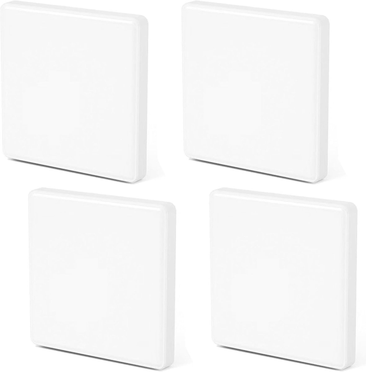 Set van 4 Blinde Dekplaat voor Stopcontacten en Lichtschakelaars 8.6 x 8.6 cm, Geschikt voor Ongebruikte Stopcontacten en Schakelaars, Wit