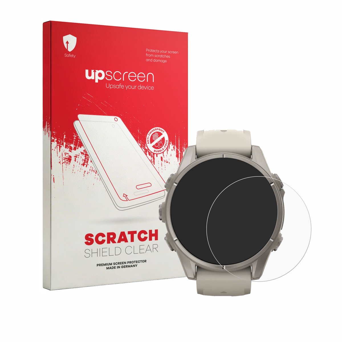 upscreen - Screenprotector voor Garmin Fenix 9 (43 mm) - Folie Beschermfolie transparant