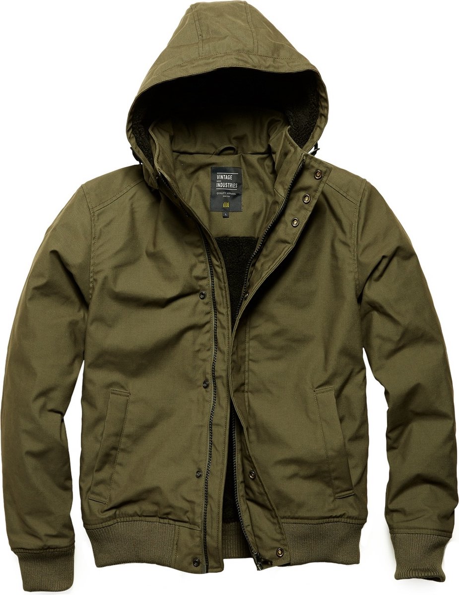 Vintage Industries Winterjas Hudson Jacket Dark Olijf