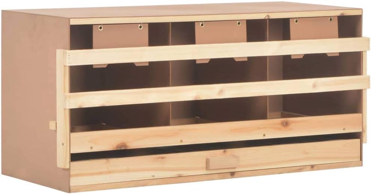 Nestkast voor kippen 3/4/5 vakken van grenenhout 96 x 40 x 65 cm / 117 x 33 x 38 cm