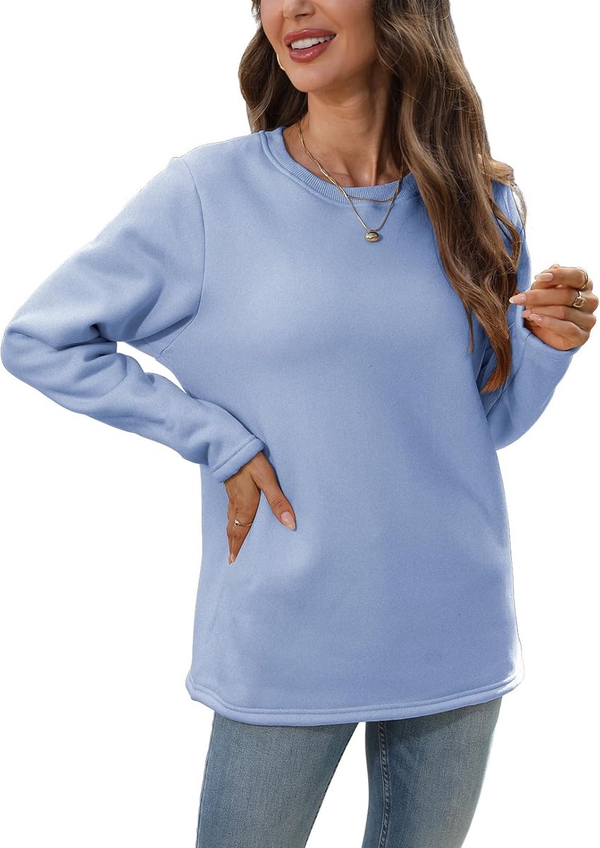 Trui voor dames, winter, warm, dik gevoerd fleece, sweatshirt, bovenstuk, thermoshirt, dames, lange mouwen