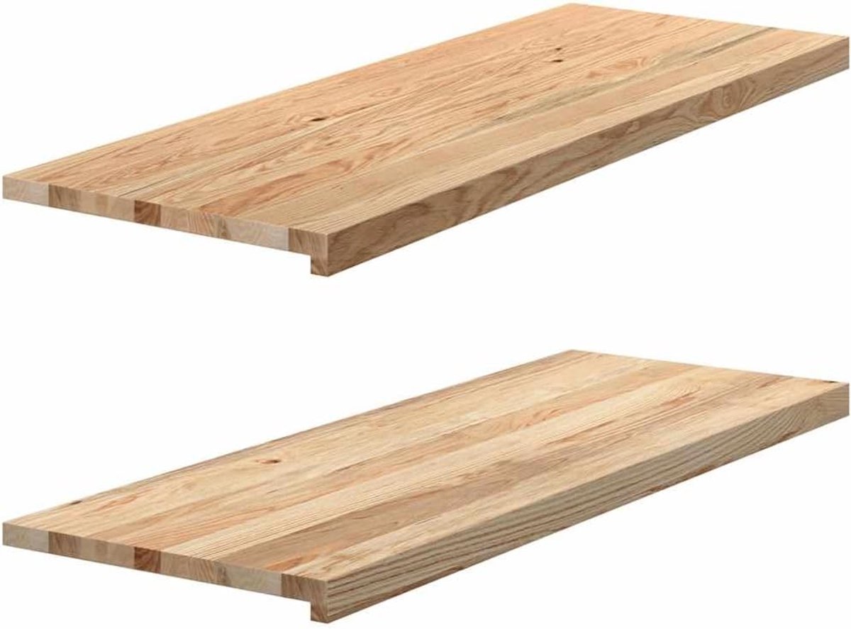 Vensterbanken, massief eikenhout, 110 x 40 x 2 cm, onbehandeld
