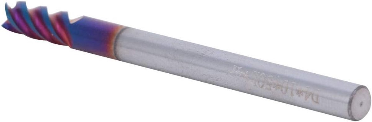 Fraise en Acier au Tungstène Fraise 4-Flûte à Tête Plate CNC Router Bits HRC65 ° 4mm Diamètre de la Lame(4 * 10 * 4D*50L)