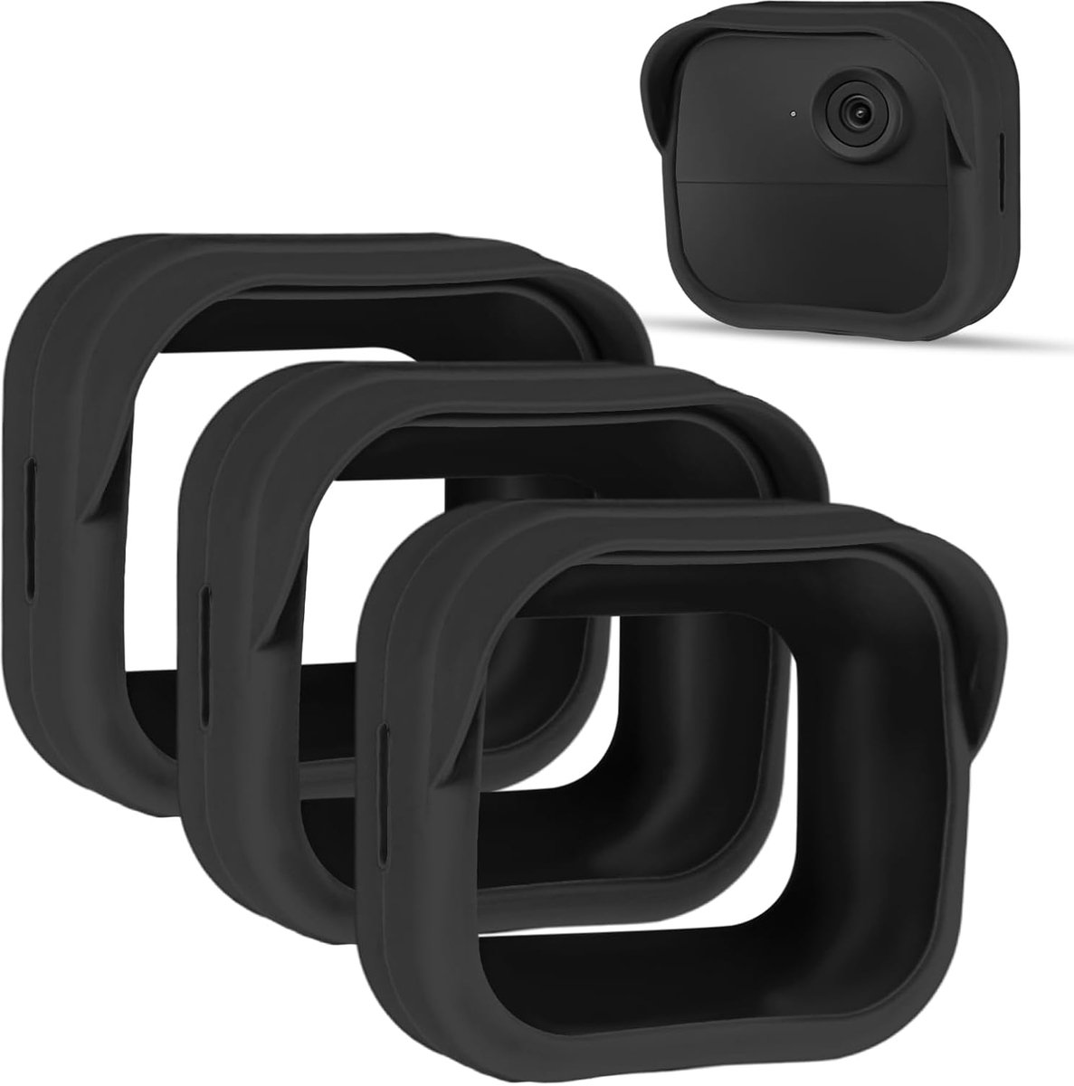 3st Siliconen Hoesje voor Blink Outdoor 4 Geheel Nieuwe (4e Generatie), Camerahoezen Weerbestendig Camerabeschermende Huidhoes voor Slimme Beveiligingscamera (Zwart)