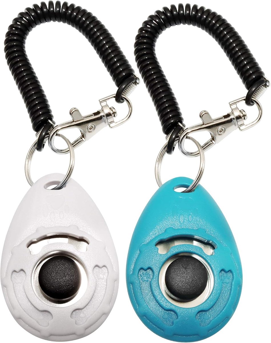 Clicker voor huisdier zoals hond kat paard vogel dolfijn puppy, met polsriem, 2 stuks