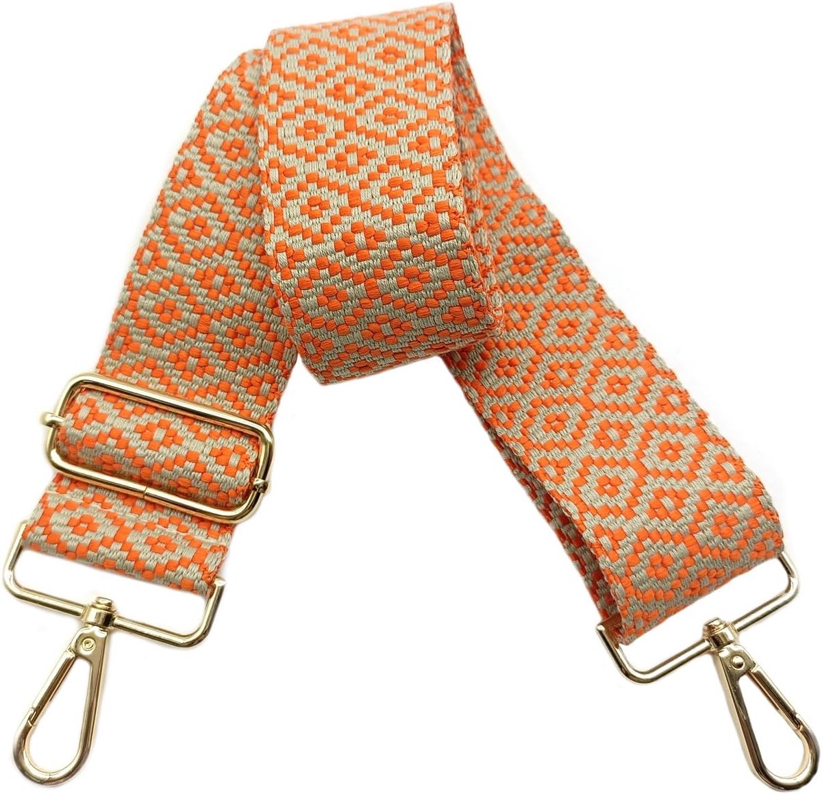Schouderriem voor tas, 5 cm, breed, verstelbaar, verwisselbare schouderriem met goudkleurige gesp, voor dames, doe-het-zelf, schouderriem, accessoires (oranje), 07