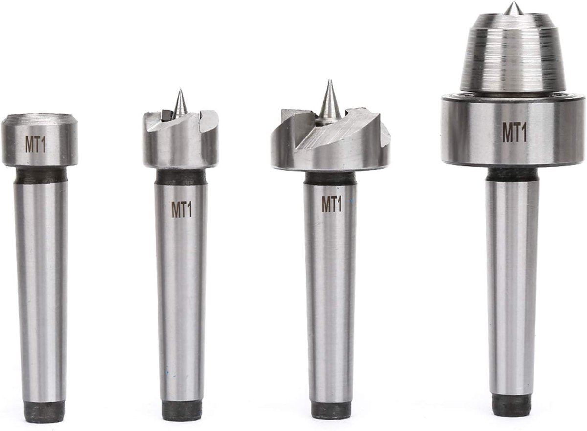 Accessoires voor Houtdraaibanken, Gereedschap voor Houtdraaibanken 4 STKS MT1 / MT2 Houtdraaibank Draaien Spur Cup Center Set voor Houtdraaigereedschap (MT1)