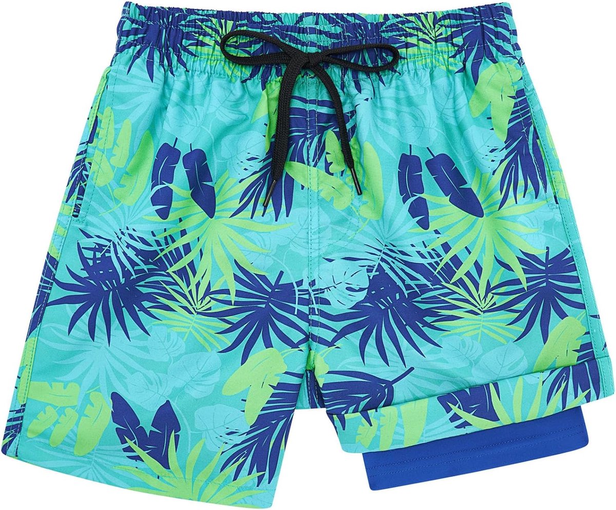 Zwembroek voor jongens Sneldrogende zwemshorts Compressievoering Anti-chafe Boxershort Zwemkleding Strand Boardsurfshorts 7-18 jaar