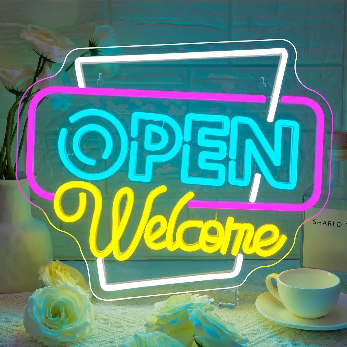 Welcome teken Licht Bord USB dimbare neonreclames voor winkel etalage party bar salon cafe