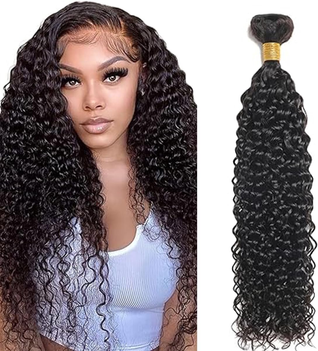 Wave Human Hair Bundles Natural Black Menschliches Haar Uitbreidingen Echthaar Human Hair Extensions Minimal Shedding Double Weft Remy Hair 1 Bundle Total 100g 12 Inch