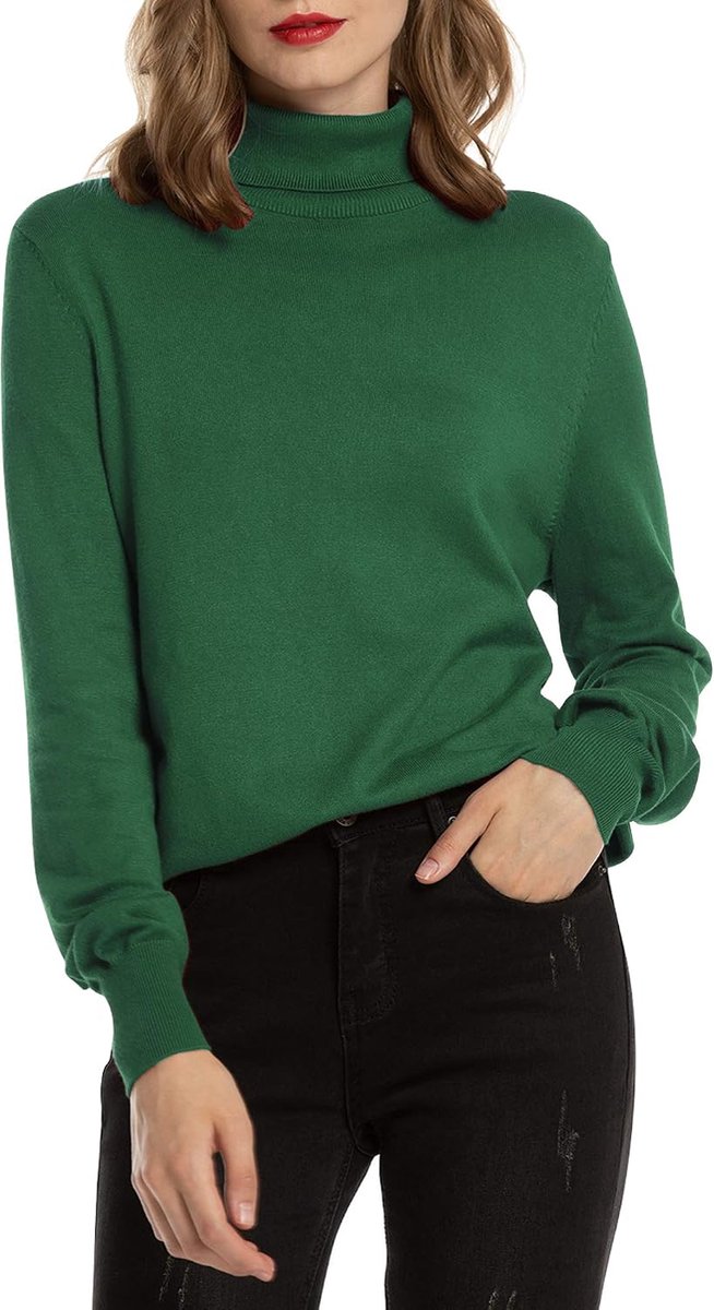vrouwen gebreide trui stretch pullover in zachte fijn gebreide elegante hoge kraag gebreide trui lange mouw rolli sweater voor herfst winter