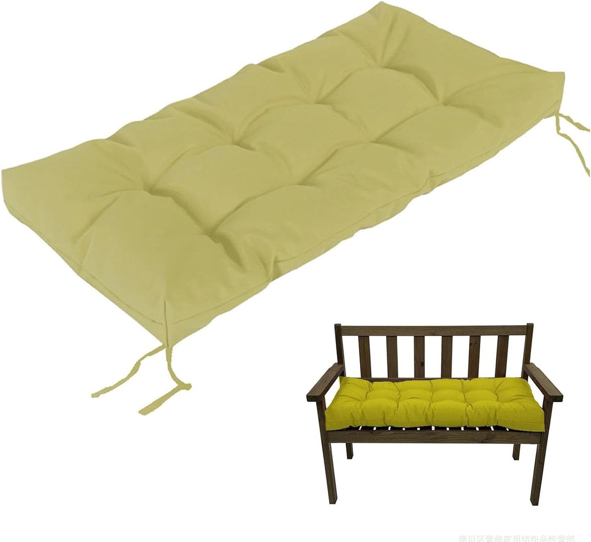 Generisch 8Cm Dick Bankauflage Outdoor, Weich Sitzkissen Sitzbankkissen für Den Außenbereich, rutschfeste Bankkissen Wasserfest Polster Auflagen Sitzauflage Für Gartenbank,Grass,140x50cm