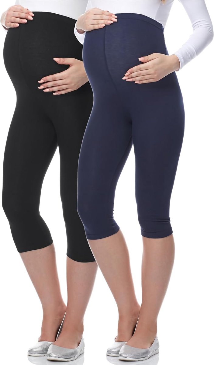 Mammy Vrouwen Zwangerschaps 3/4 Legging 03 2 Pack