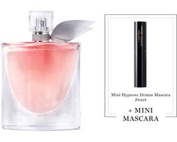 Lancôme La Vie est Belle Parfum voor Dames + Cadeau - La Vie est Belle Eau de Parfum 100ml & Cadeau: Mini Hypnose Drama Mascara Zwart 2ml Reiseformaat - Navulbare Bloemige & Fruitige Damesparfum & Travel Size Mascara - Total 102ml