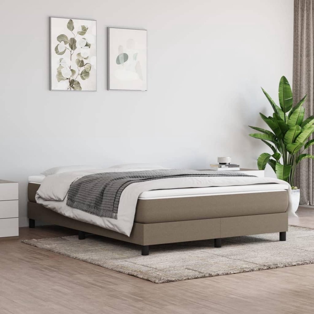 boxspringbedframe Duurzaam Taupe 140x200 cm