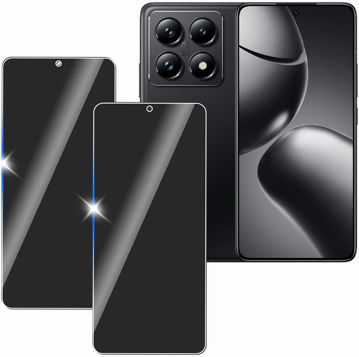 Voor Xiaomi 14T, 2 stuks privacy scherm anti-snoop film, anti-spion beschermglas film,privacy scherm, 9H hardheid, krasbestendig