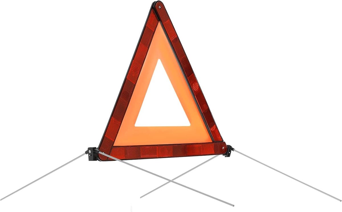 Warndaeck in het geval van de auto, gecertificeerde ECE R27 Europese Unie, het verzekeren van ongevallen- en gevarenspots, reflecterende, opvouwbare driehoek, status