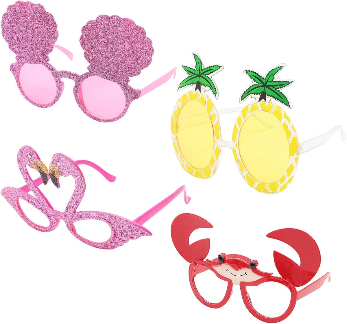 Partybril, tropische partyzonnebril, grappig cadeau, feest, zomer, kinderen, volwassenen, zomerfeesten, decoratieve accessoires voor Bambini Adulti