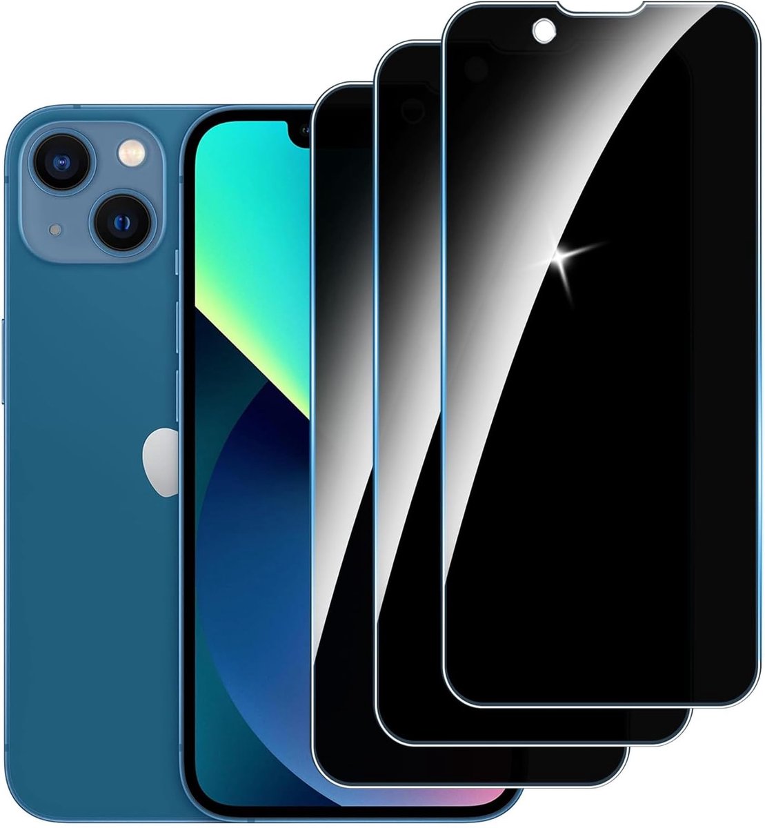 【3 stuks】privacy schermbeschermer voor iPhone 13/iPhone 14,Anti-Spy aangemaakte glas Screen Protector,9H hardheid,Gemakkelijk te Installeren,Anti-kras,Geen Luchtbellen