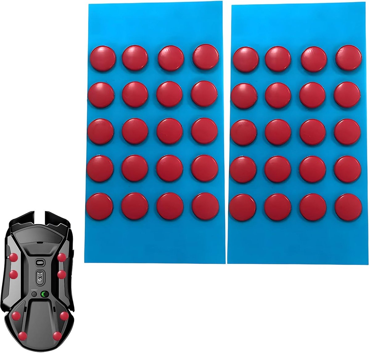 40 stuks muis-skates set, universele ultrasnelle muisvoeten, geschikt voor computerspellen en gebruik op kantoor (rood)