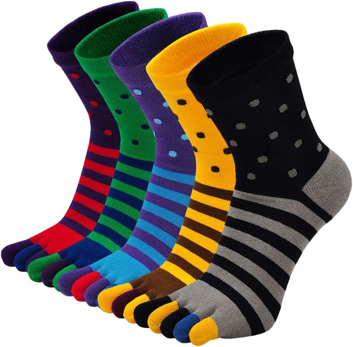 Sokken Heren Sportsokken Vijf Vingersokken Katoenen Sneaker Sokken met 5 tenen, Toe Socks for Men, EU39-44, 3/4/5 paar
