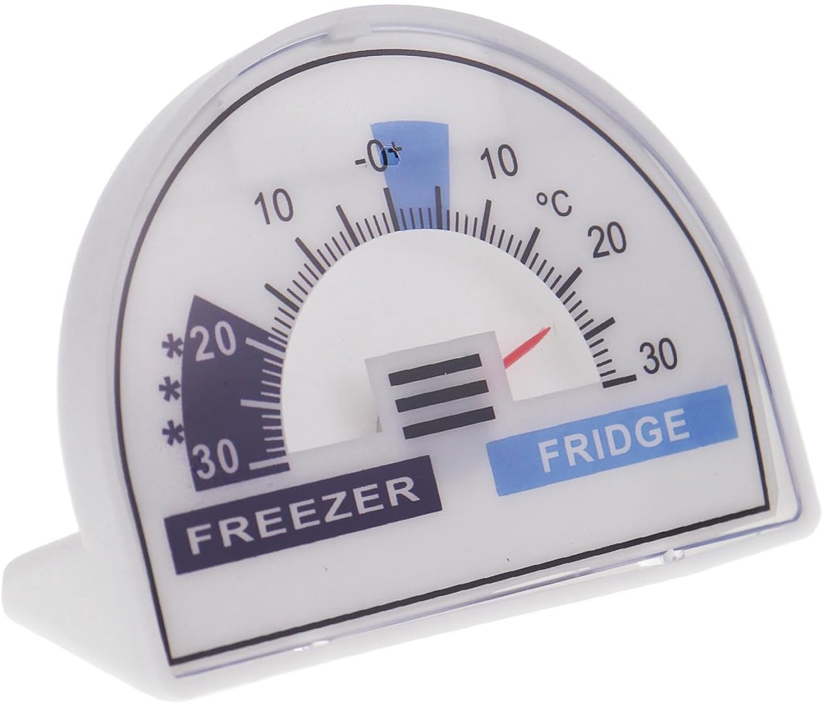 Koelkastthermometer of vriesthermometer, wijzerplaat met aanbevolen temperatuurzones, koeler