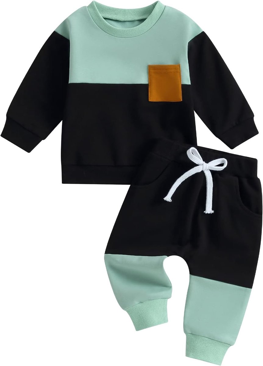 2-delige kinderkledingset, sweatshirts met lange mouwen + broek met elastische taille (0-5 jaar)