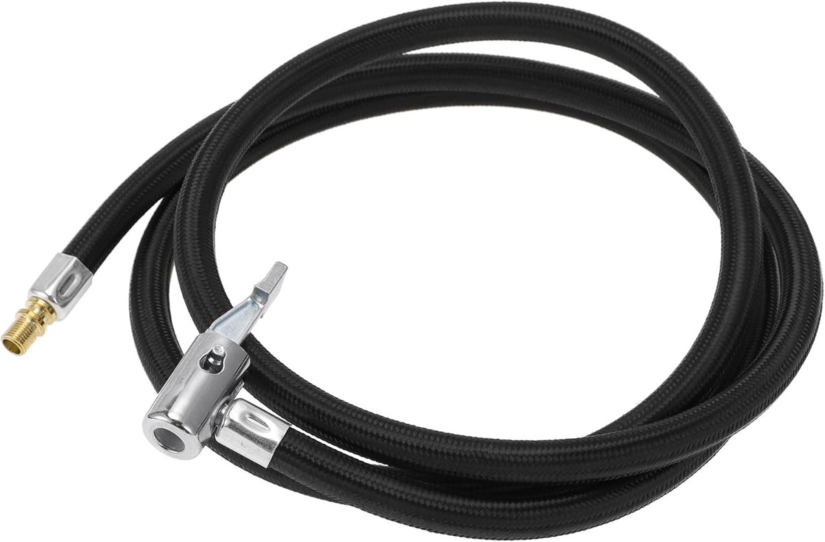 Dailygoods- Bandenspanningsmeter Duurzaam - Verlengslang 145cm - Nylon/Metaal - Snelkoppeling - Adapter Bandenventiel - Corrosiebestendig - Luchtpomp