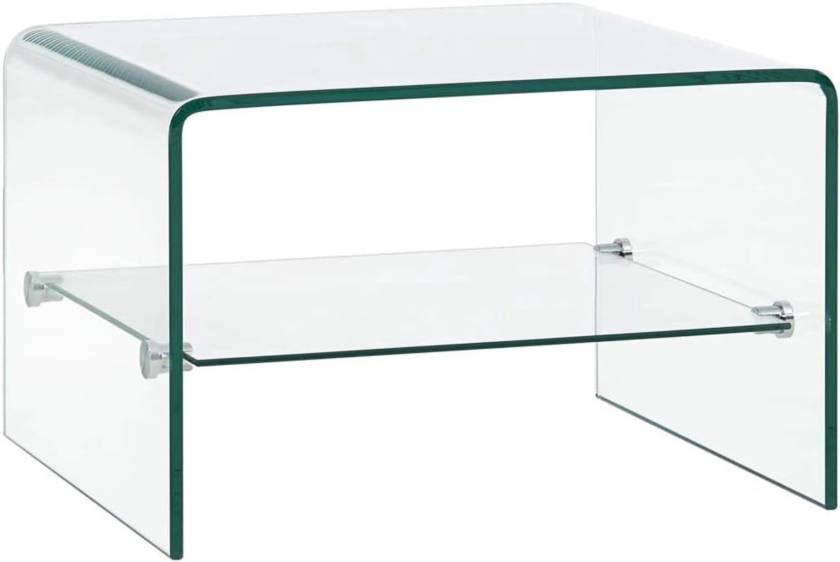 Decoratieve tafel, woonkamertafel met een extra legplank, nachtkastje, boekenkast, glazen tafel, koffietafel voor woonkamer, kantoor