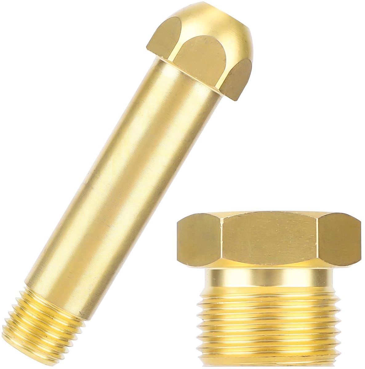 Lasuroa CGA-580 Moer & 7,62cm Nippel, Messing Schroefdraad Regelaar Inlaatfitting voor Helium Argon Stikstof Gascilinders Ideaal voor Lassen en Tankfles Aansluitingen