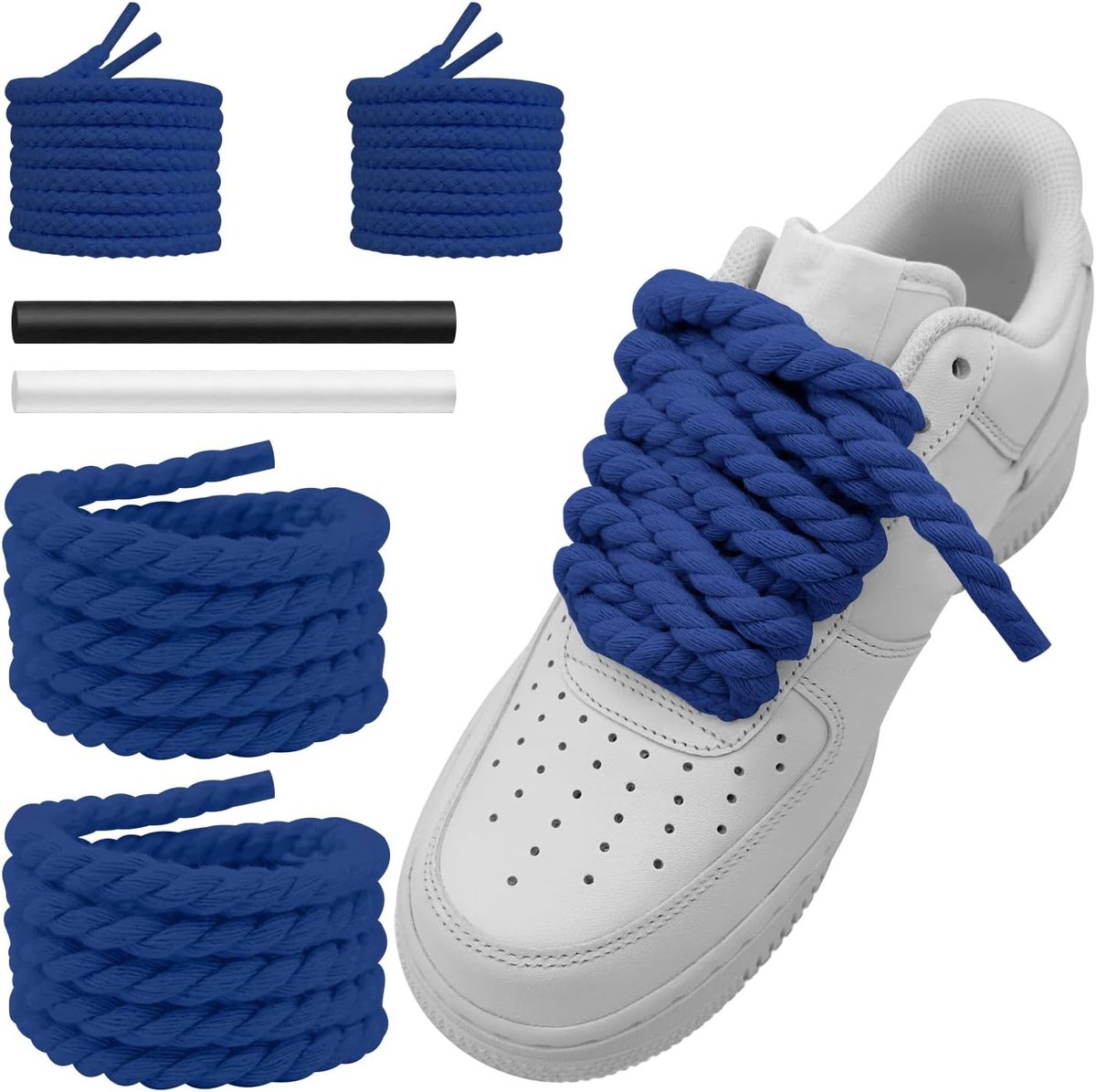 Schoenveters Snaren voor Air Force 1, 10 mm Ronde Katoenen Grove Schoenveters Vervanging Veters voor Sneakers