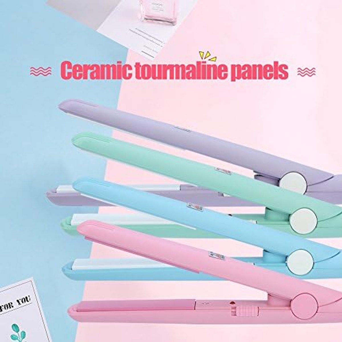 Stijltang, elektrisch, mini-krultang, 2-in-1, keramische toermalijnplaat, beauty, platte ijzeren verwarming (#6)
