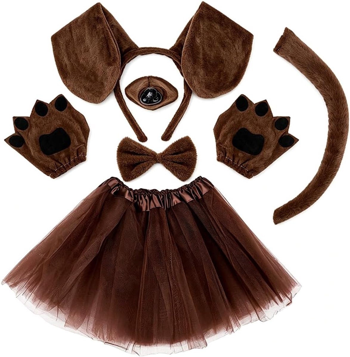Hondenkostuum voor honden, dierenkostuum, creatieve dierenkostuums, perfect voor Halloween-feestjes en rollenspellen, bruin