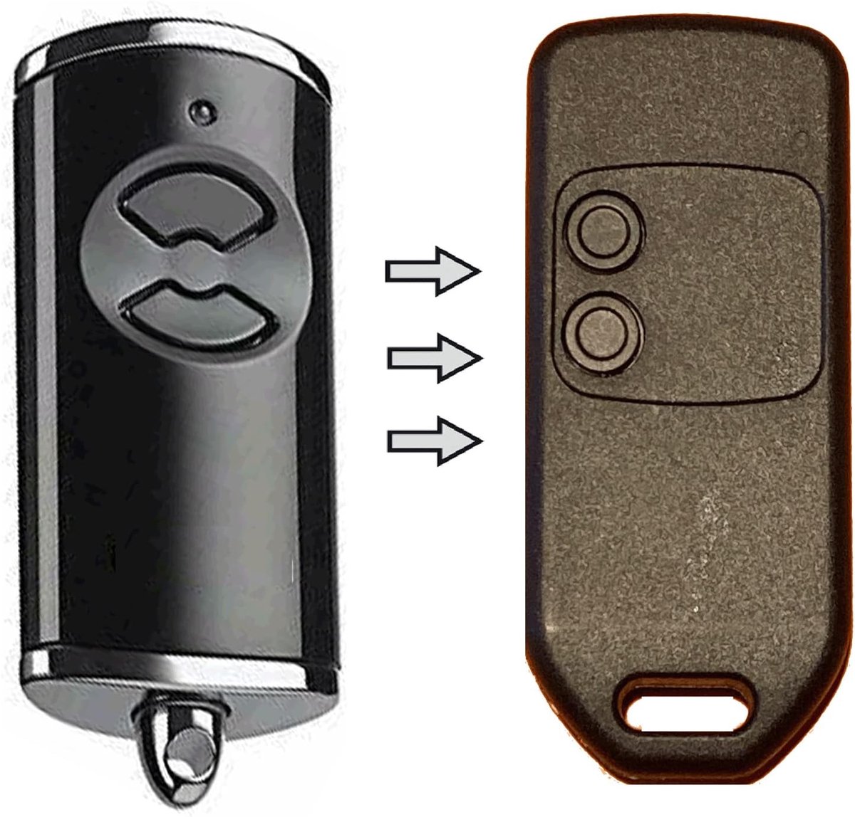 handzender - afstandsbediening in plaats van Hörmann 2 kanalen BS BiSecur 868 MHz. HS BS HSE