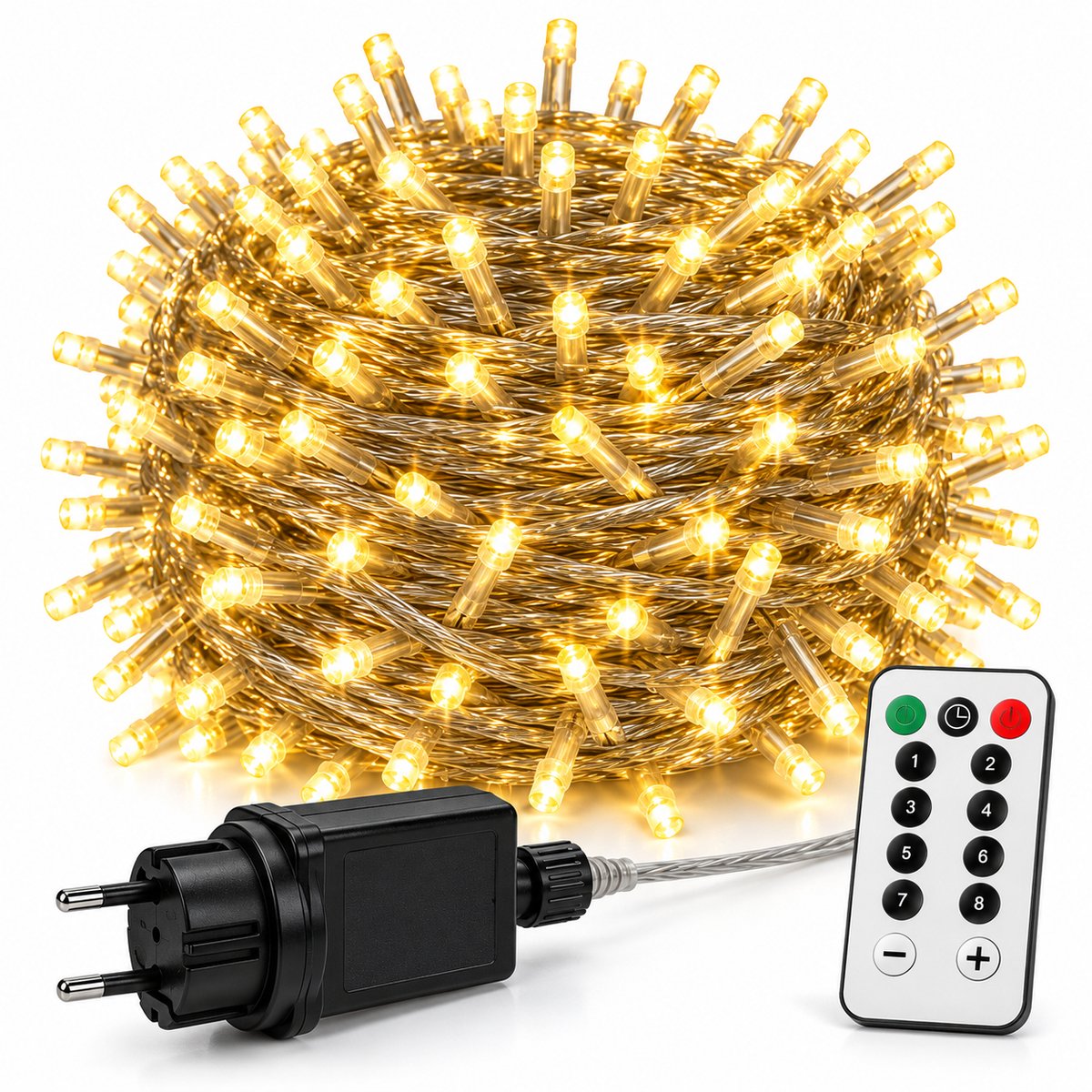 ITRONIQ Kerstverlichting Buiten 50M – 400 LED Lichtsnoer – 8 Lichtstanden met Afstandsbediening – Warm Wit – Tuin & Terras